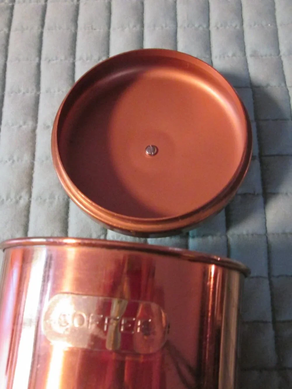 vtg copper clad coffee canister very good vintage